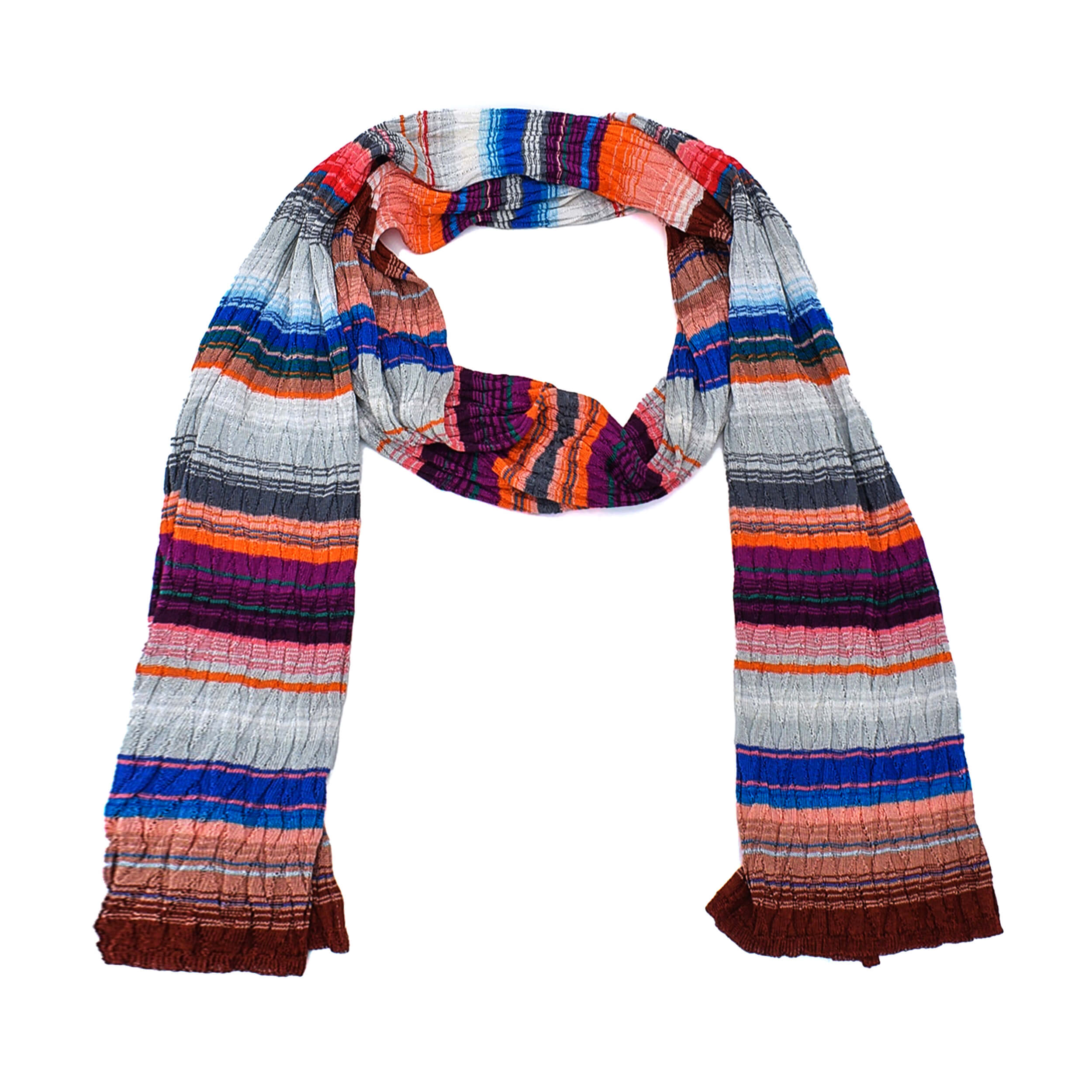 Missoni - Multicolor Striped&Zigzag Knitted Shawl